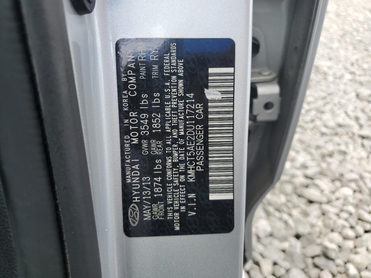 KMHCT5AE2DU117214 2013 Hyundai Accent Gls