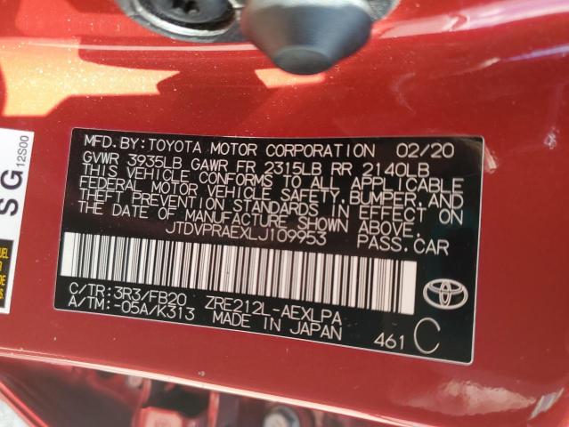 2020 TOYOTA COROLLA LE - JTDVPRAEXLJ109953