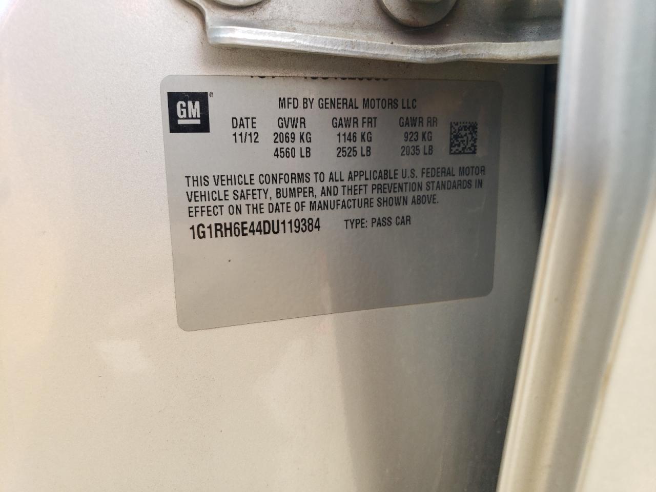 1G1RH6E44DU119384 2013 Chevrolet Volt