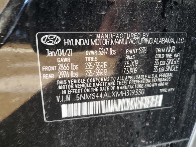 2021 Hyundai Santa Fe Limited VIN: 5NMS44ALXMH319330 Lot: 60124554