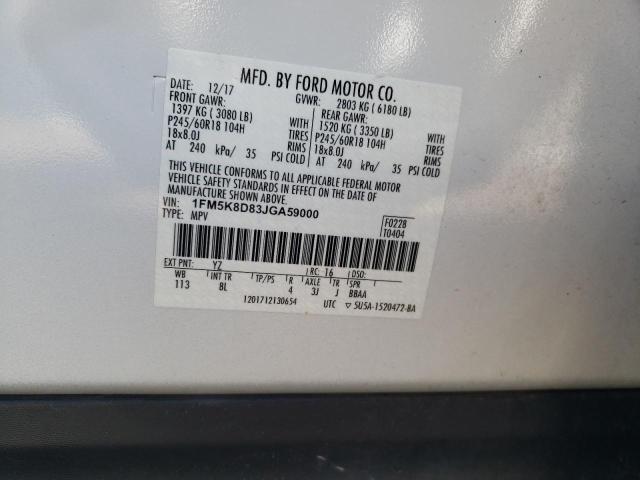 2018 FORD EXPLORER X - 1FM5K8D83JGA59000