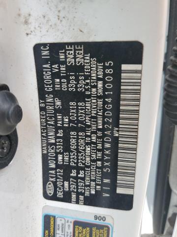 2013 Kia Sorento Sx VIN: 5XYKWDA22DG410085 Lot: 61135954