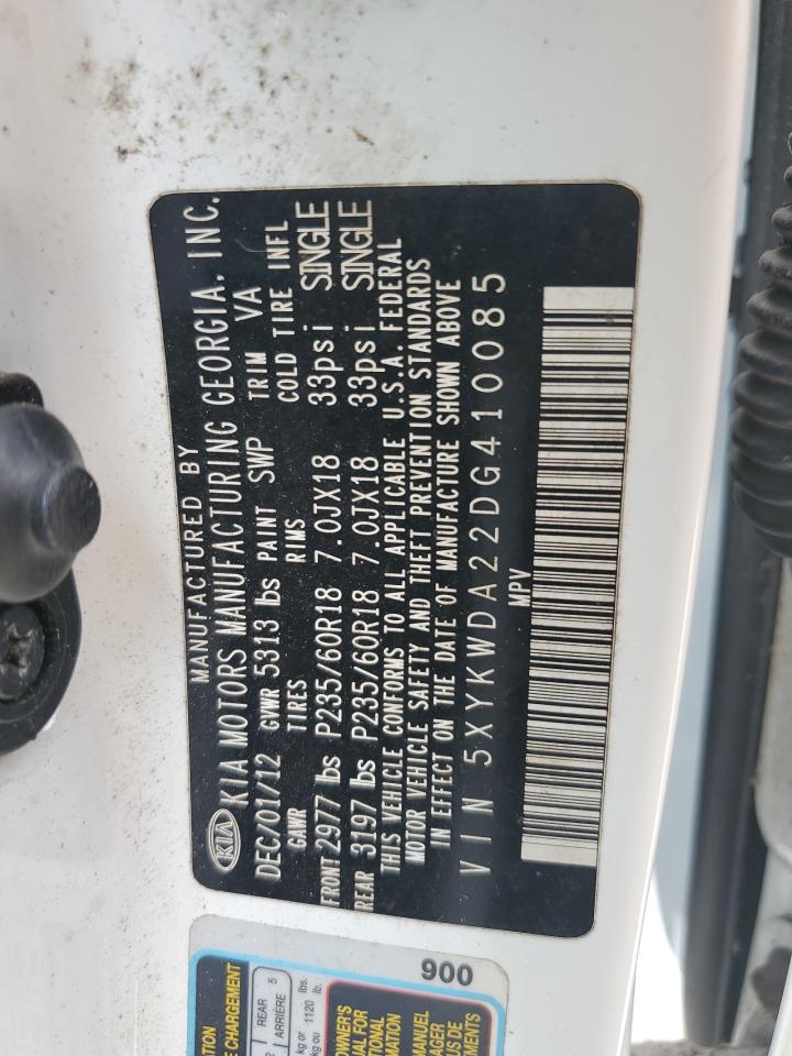 5XYKWDA22DG410085 2013 Kia Sorento Sx