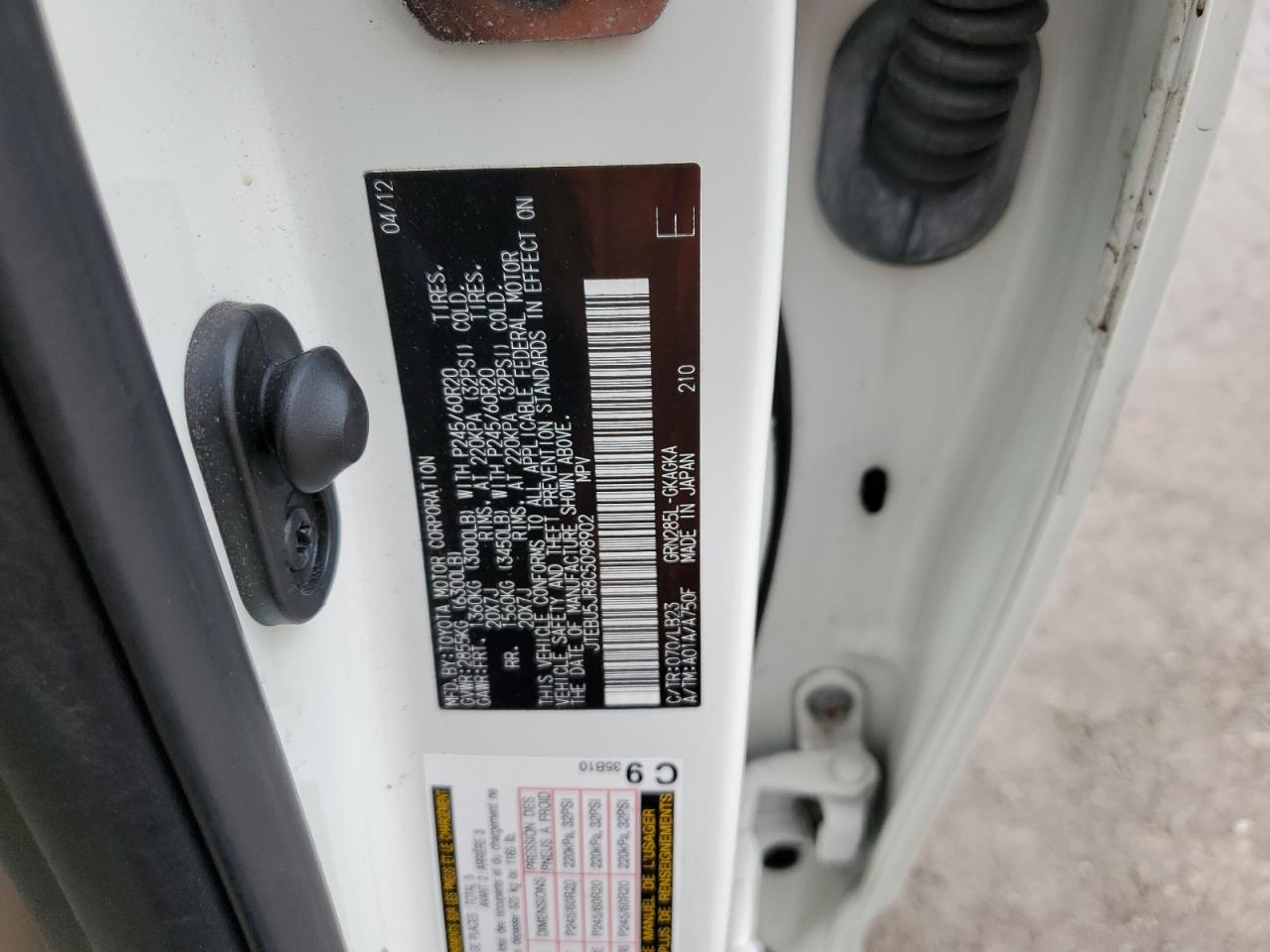 JTEBU5JR8C5098902 2012 Toyota 4Runner Sr5