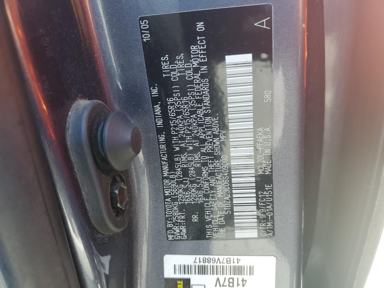 5TDZA23C06S409000 2006 Toyota Sienna Ce