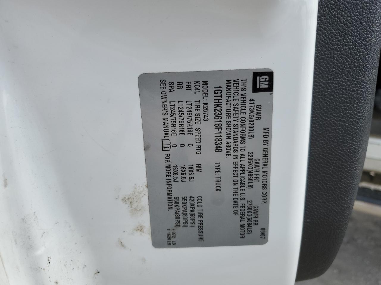 1GTHK23618F118348 2008 GMC Sierra K2500 Heavy Duty