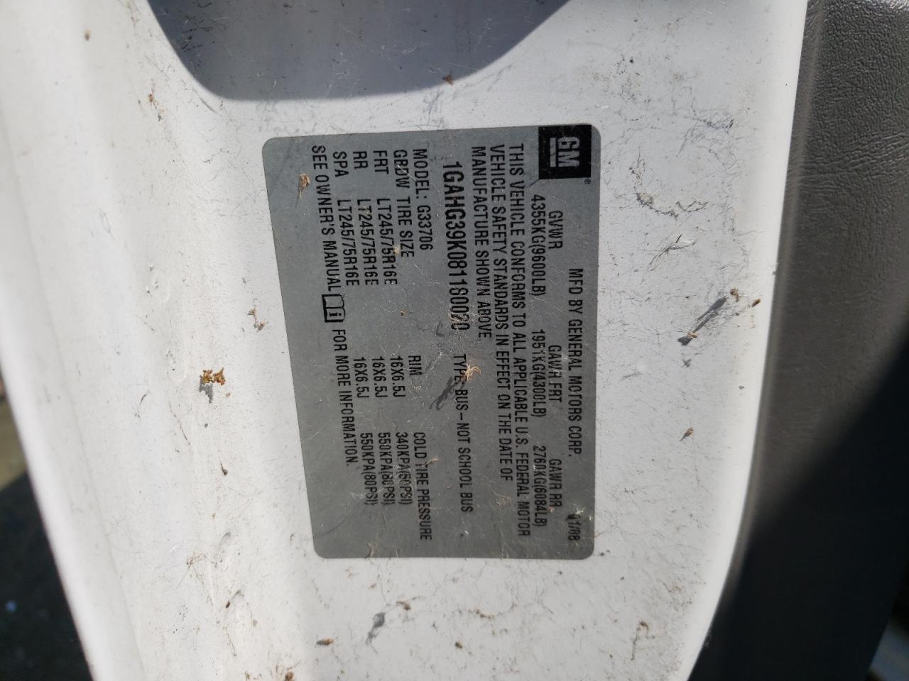 1GAHG39K081180020 2008 Chevrolet Express G3500