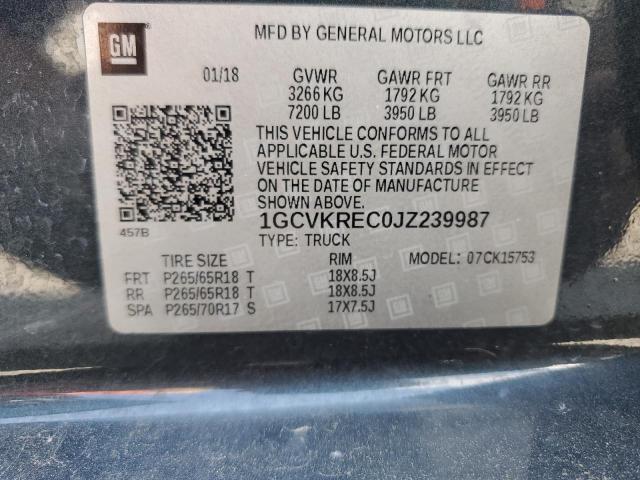 2018 CHEVROLET SILVERADO - 1GCVKREC0JZ239987