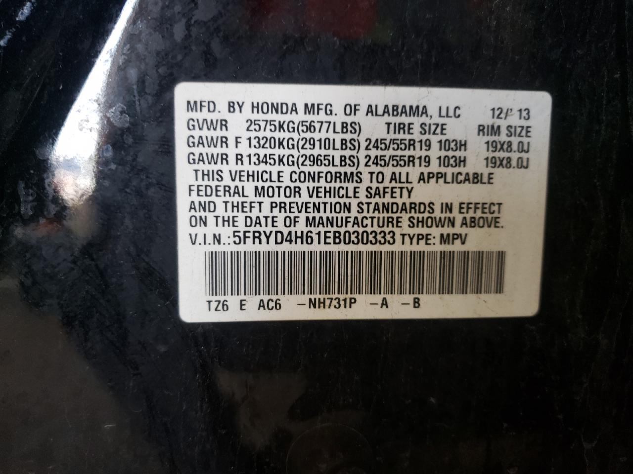 5FRYD4H61EB030333 2014 Acura Mdx Technology