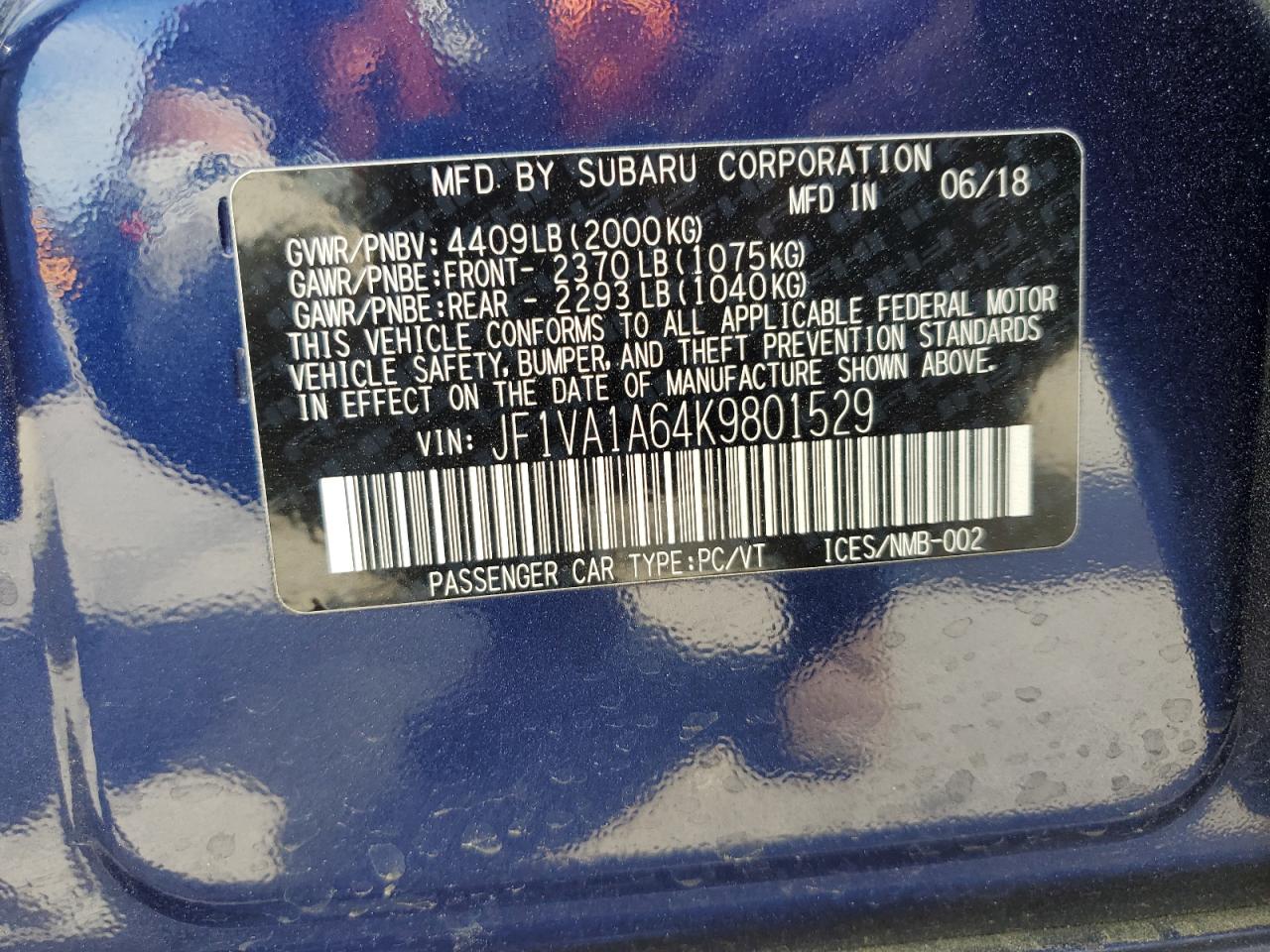 JF1VA1A64K9801529 2019 Subaru Wrx