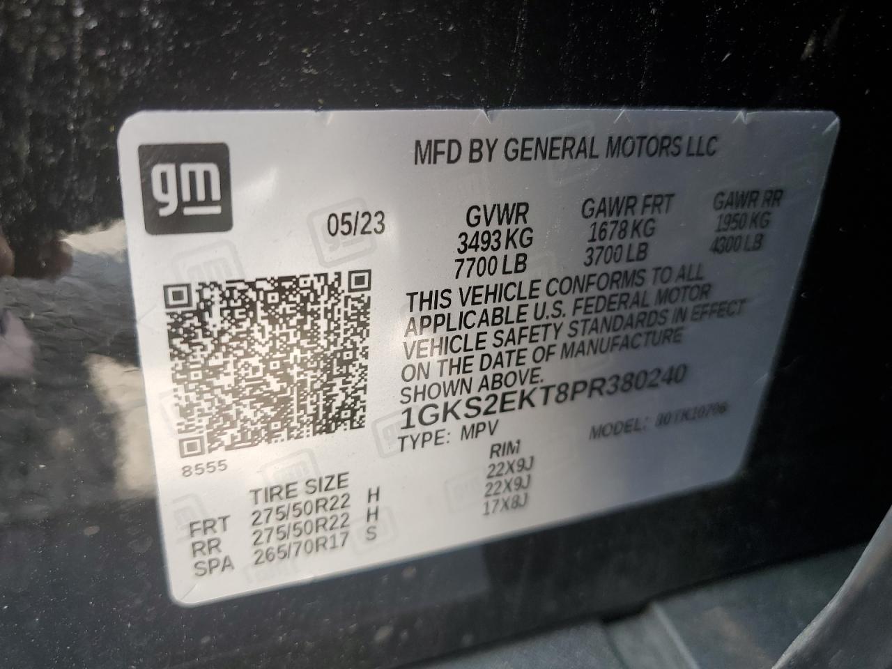 1GKS2EKT8PR380240 2023 GMC Yukon Denali Ultimate