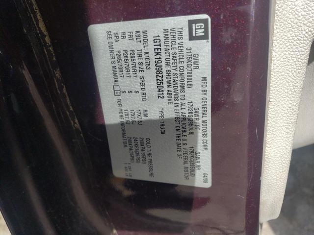 2008 GMC Sierra K1500 VIN: 1GTEK19J98Z250412 Lot: 56311414