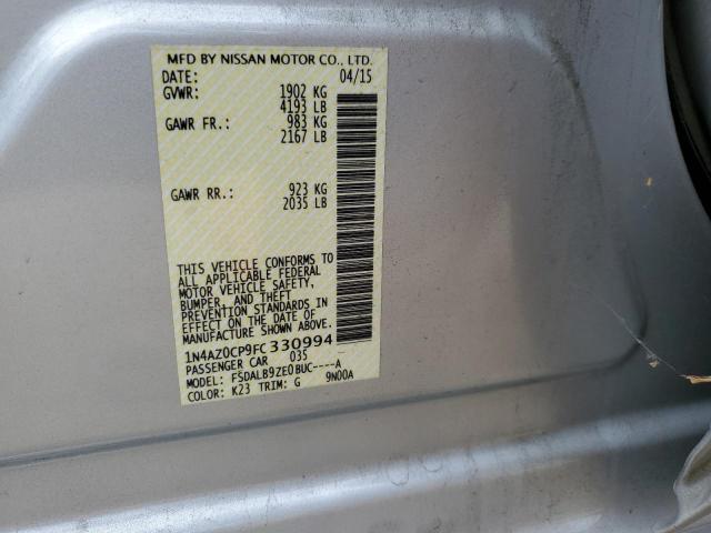 2015 Nissan Leaf S VIN: 1N4AZ0CP9FC330994 Lot: 57411834