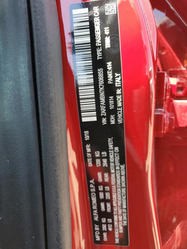 ZARFAMBN7K7606855 2019 Alfa Romeo Giulia Ti