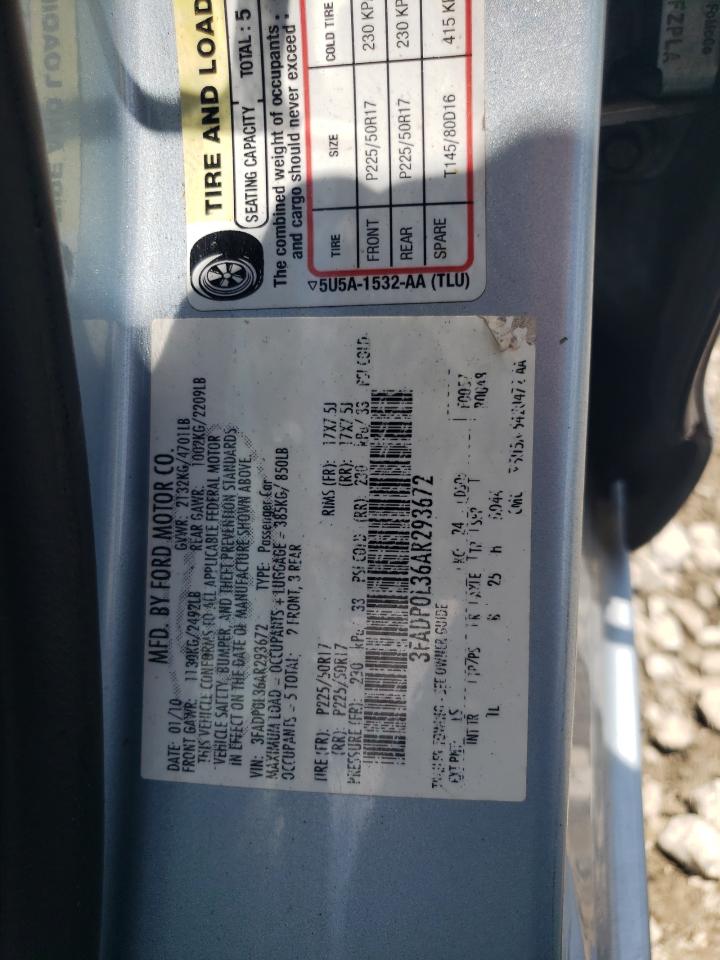 3FADP0L36AR293672 2010 Ford Fusion Hybrid