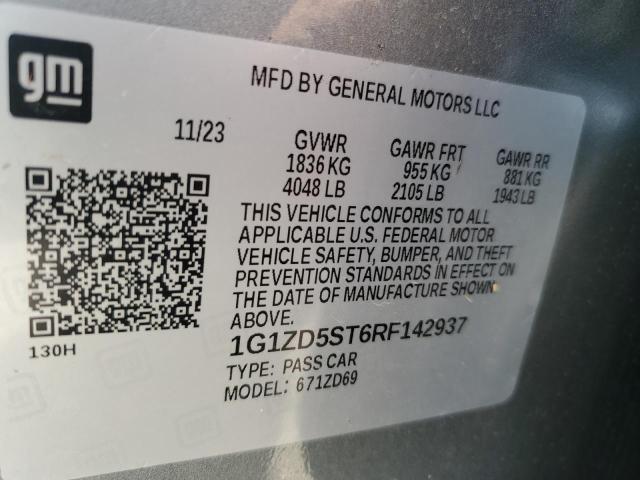 2024 Chevrolet Malibu Lt VIN: 1G1ZD5ST6RF142937 Lot: 59768954