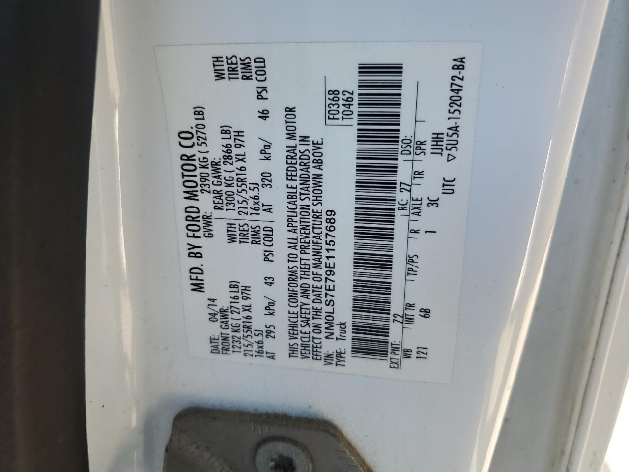 NM0LS7E79E1157689 2014 Ford Transit Connect Xl