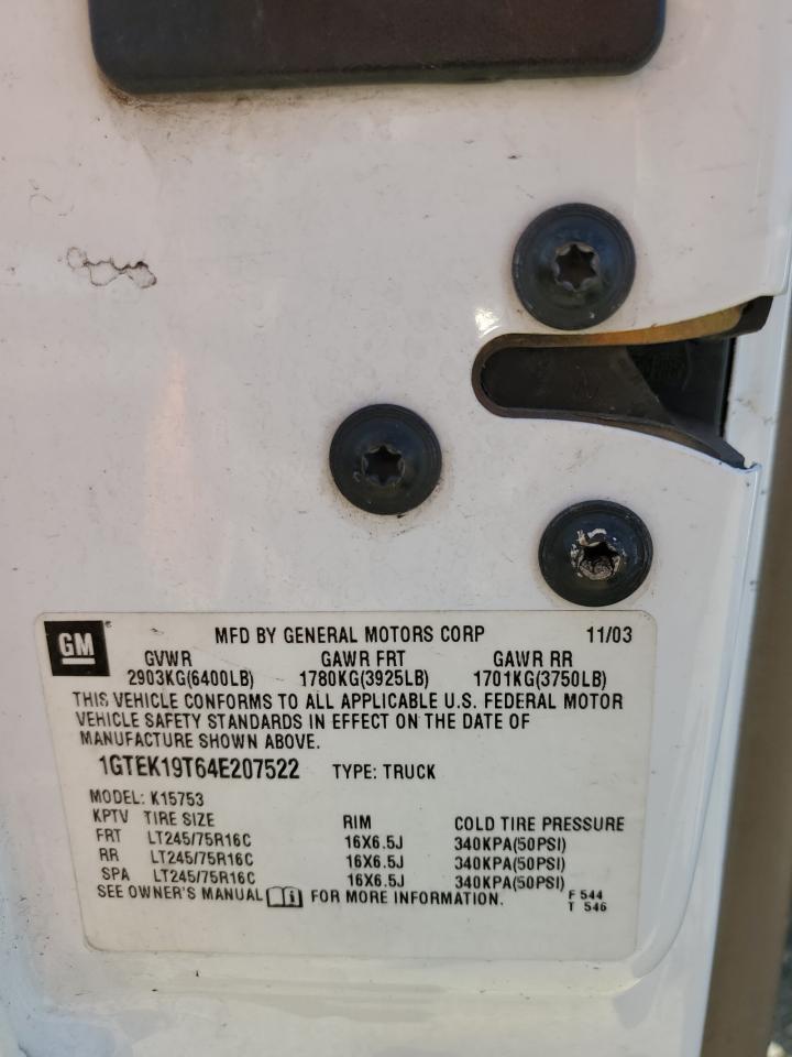 1GTEK19T64E207522 2004 GMC New Sierra K1500