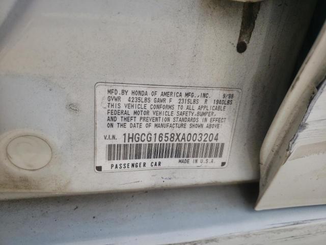 1999 Honda Accord Ex VIN: 1HGCG1658XA003204 Lot: 61032654