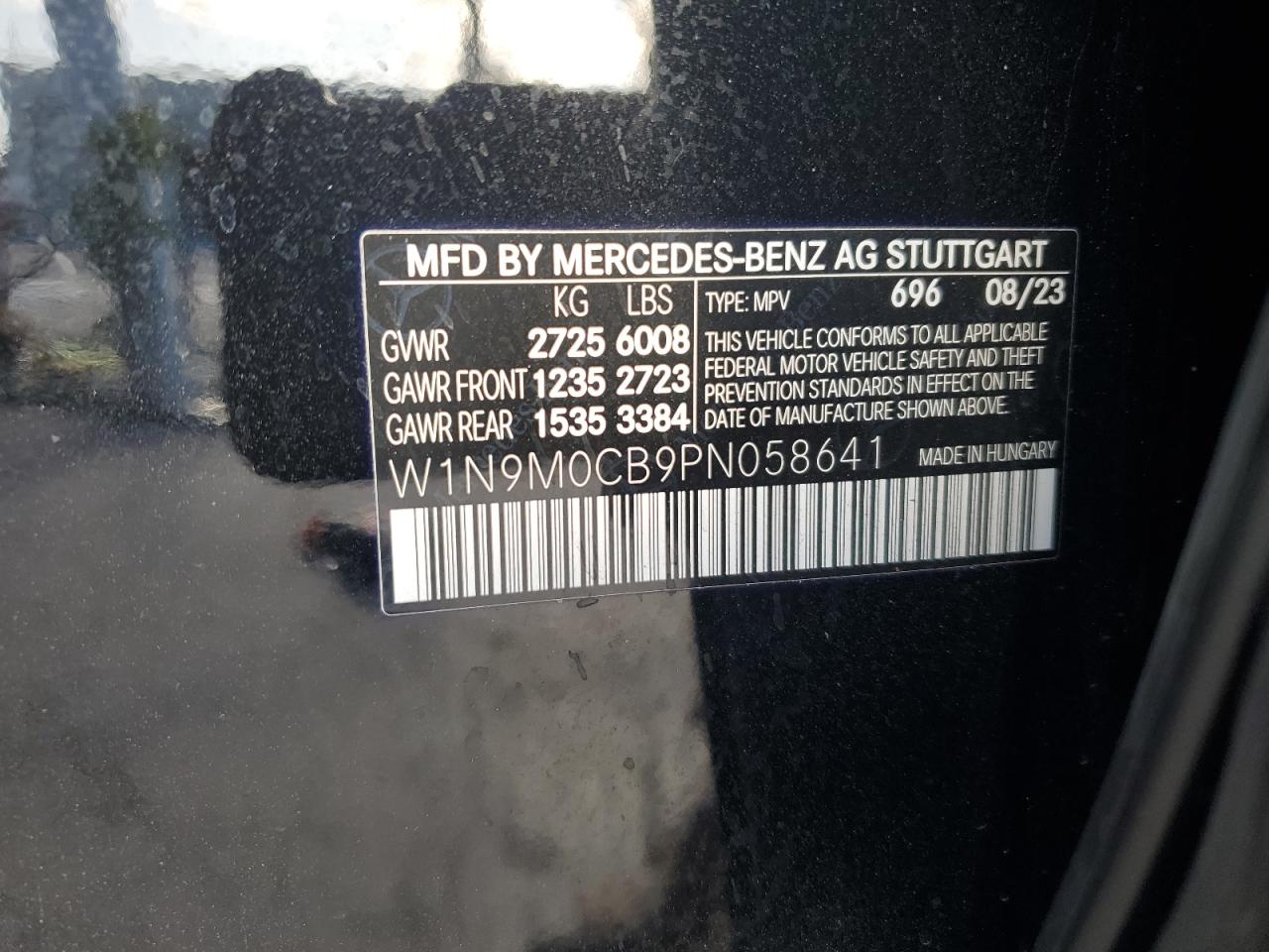 2023 Mercedes-Benz Eqb 250+ vin: W1N9M0CB9PN058641