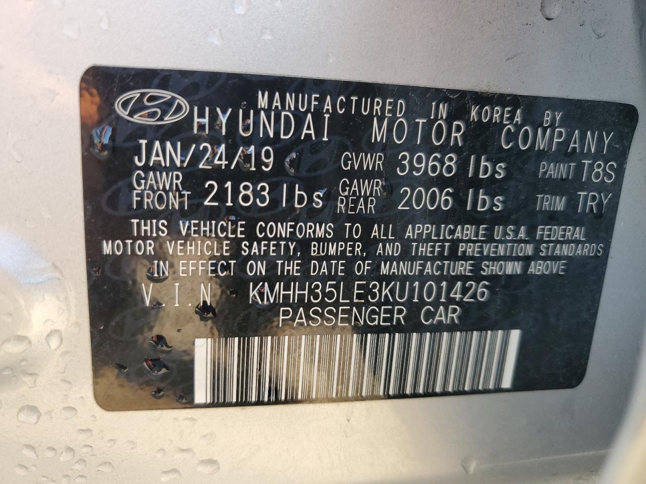 KMHH35LE3KU101426 2019 Hyundai Elantra Gt