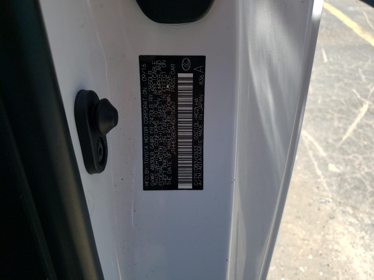 JTHHE5BC9H5015067 2017 Lexus Rc 350