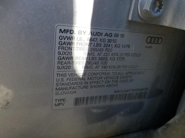 VIN WA1LAAF73KD049476 2019 Audi Q7, Premium Plus no.12