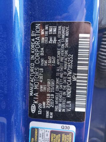 2021 Kia Seltos Lx VIN: KNDEPCAA7M7185252 Lot: 57523544