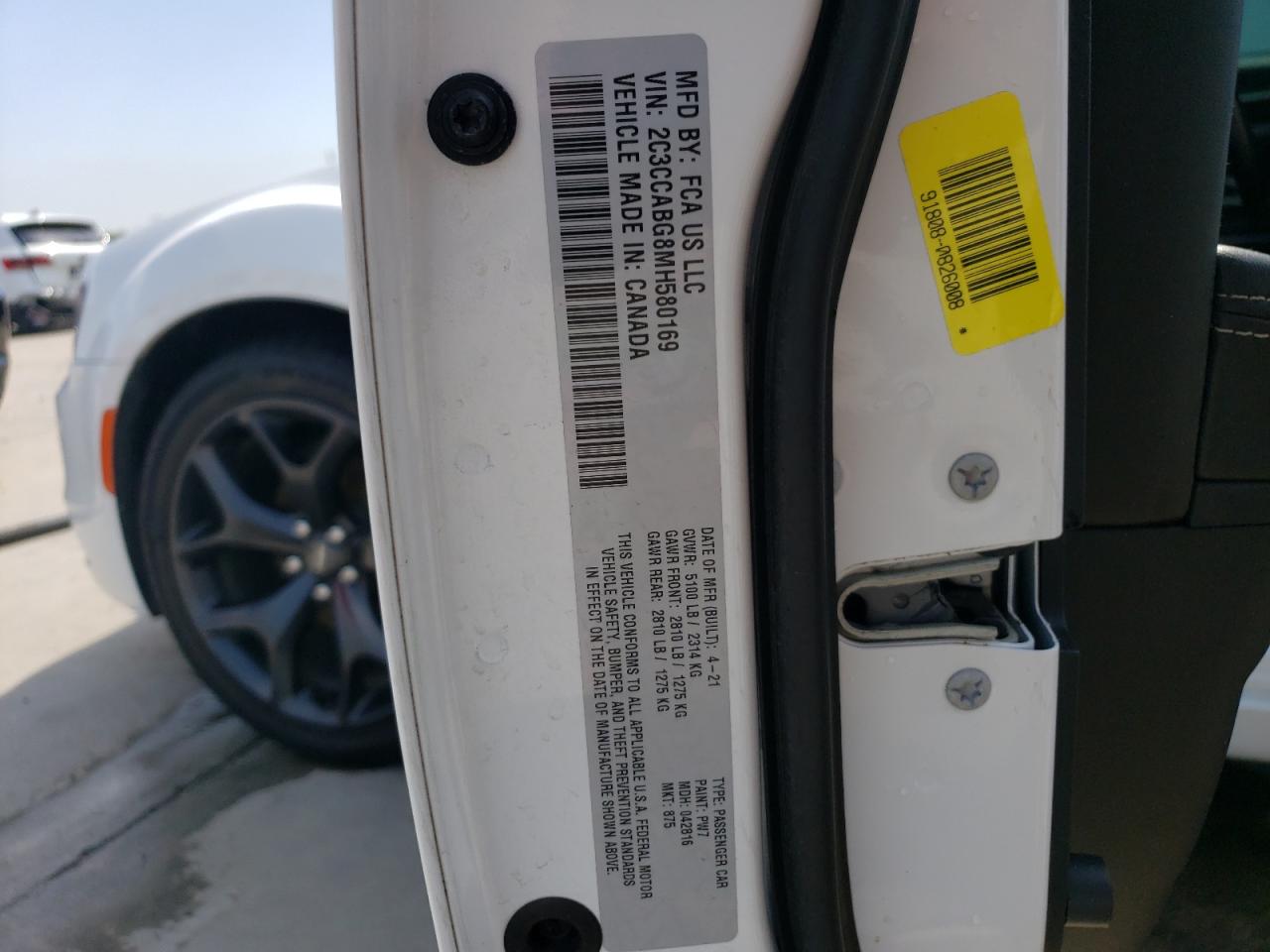 2C3CCABG8MH580169 2021 Chrysler 300 S