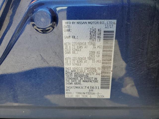 2018 Nissan Rogue S VIN: 5N1AT2MVXJC743631 Lot: 59924454