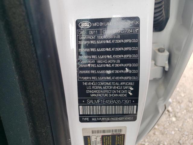 2011 Land Rover Range Rover Hse Luxury VIN: SALMF1E45BA357391 Lot: 60171194