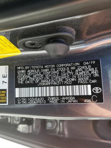 2019 Toyota Prius Prime VIN: JTDKARFP4K3117502 Lot: 56937154