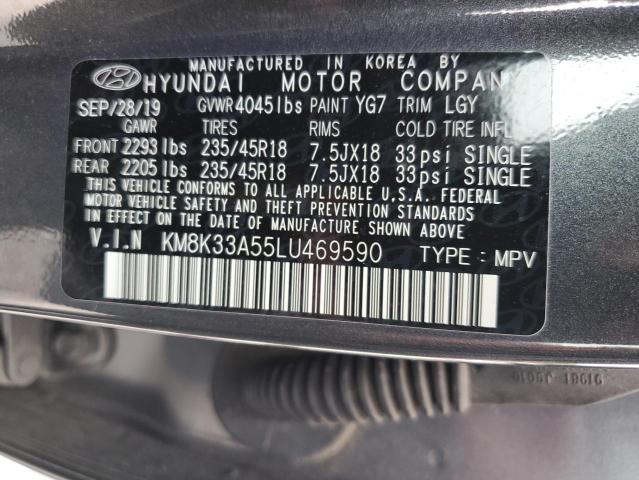 2020 Hyundai Kona Limited VIN: KM8K33A55LU469590 Lot: 59854444