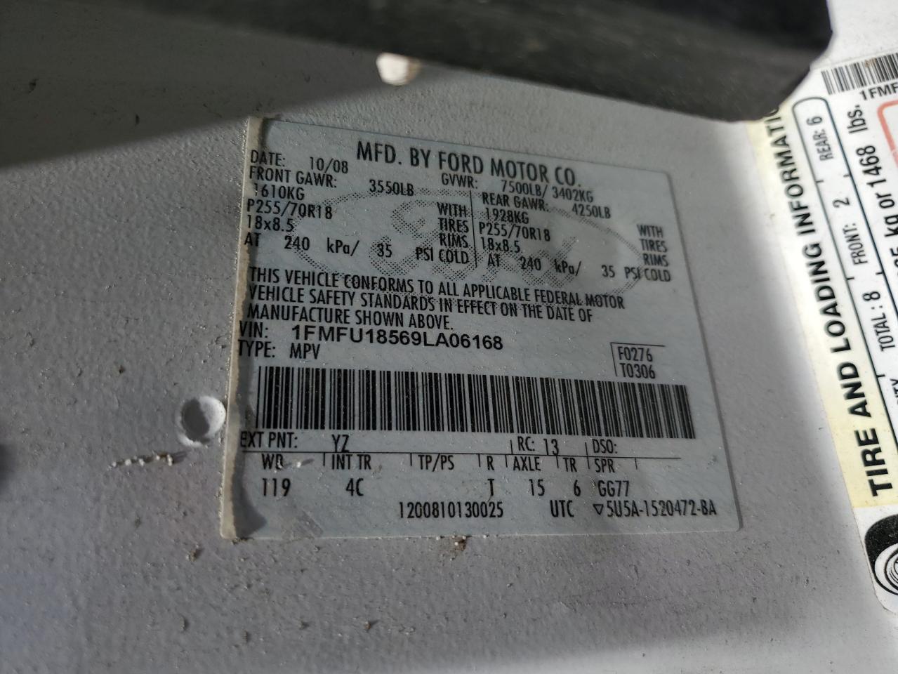 1FMFU18569LA06168 2009 Ford Expedition Eddie Bauer