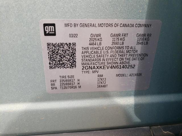 2GNAXKEV4N6140252 Chevrolet Equinox LT 13