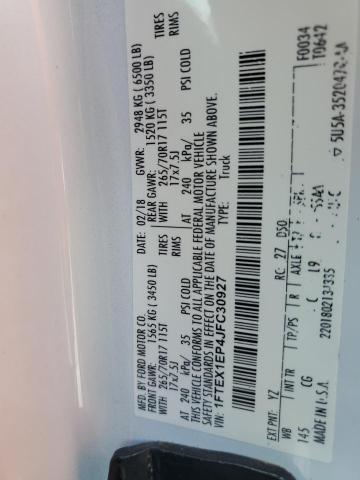 2018 Ford F150 Super Cab VIN: 1FTEX1EP4JFC30927 Lot: 60302584