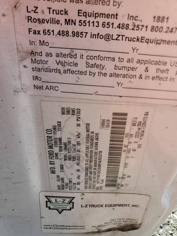 1FTYR10DX9PA50278 2009 Ford Ranger