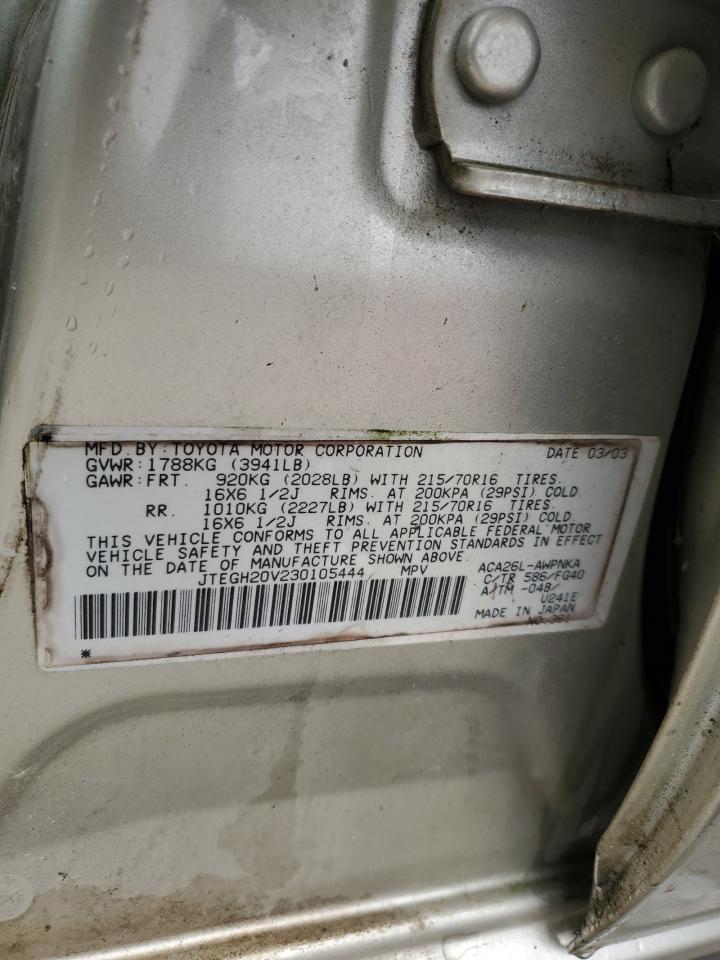 JTEGH20V230105444 2003 Toyota Rav4