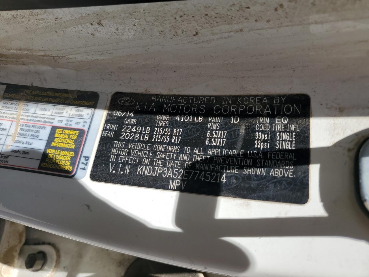 KNDJP3A52E7745214 2014 Kia Soul +