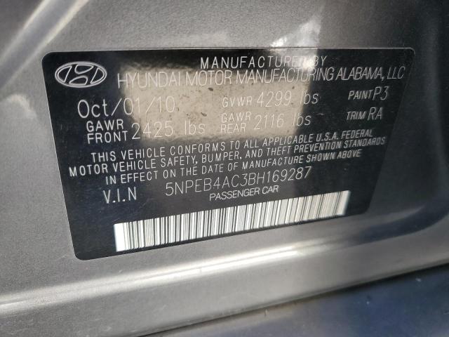 2011 Hyundai Sonata Gls VIN: 5NPEB4AC3BH169287 Lot: 59906754