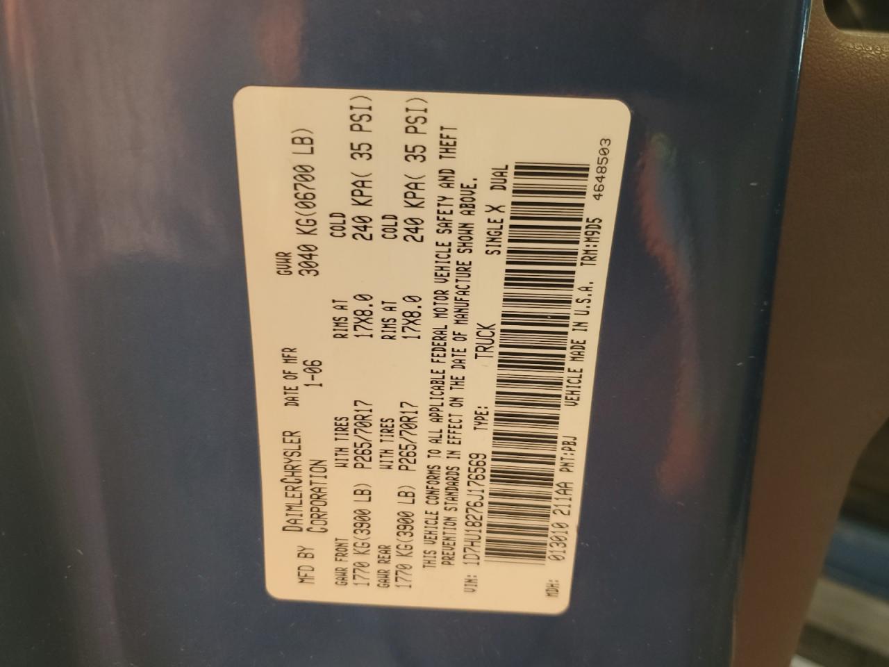 1D7HU18276J176569 2006 Dodge Ram 1500 St