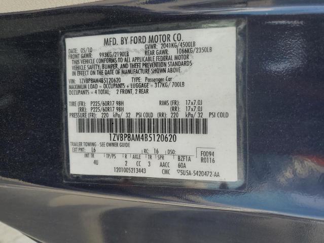 2011 Ford Mustang VIN: 1ZVBP8AM4B5120620 Lot: 59444914