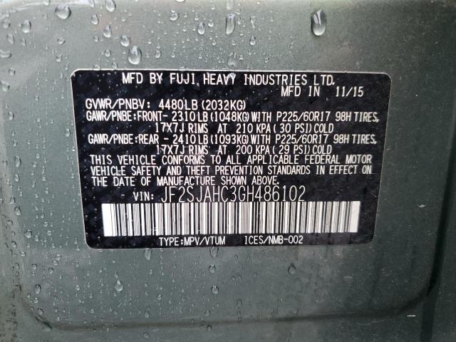 2016 SUBARU FORESTER 2 - JF2SJAHC3GH486102