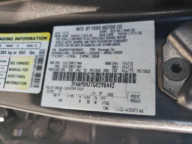 2016 FORD FUSION SE - 3FA6P0H77GR298442