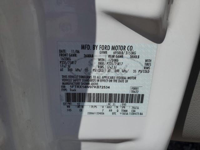 2007 Ford F150 VIN: 1FTRX14W97KB72534 Lot: 56531504