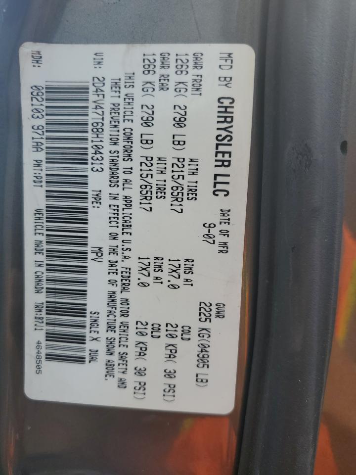 2D4FV47T68H104313 2008 Dodge Magnum