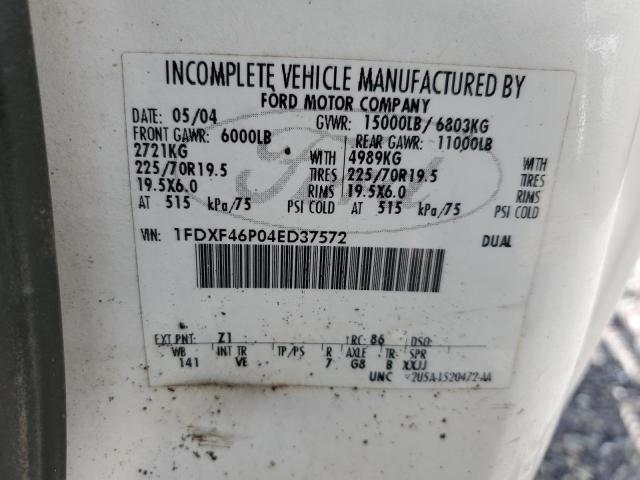 2004 Ford F450 Super Duty VIN: 1FDXF46P04ED37572 Lot: 58681904