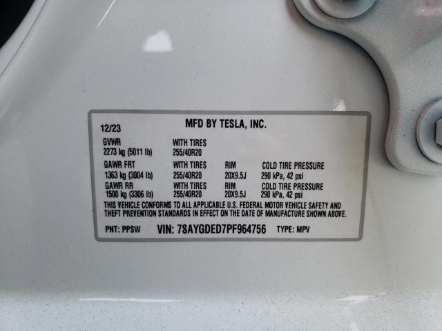 VIN 7SAYGDED7PF964756 2023 Tesla MODEL Y no.13