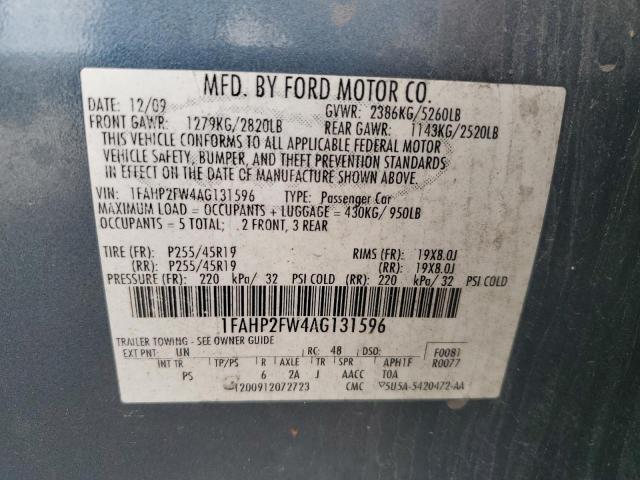 2010 Ford Taurus Limited VIN: 1FAHP2FW4AG131596 Lot: 59398264