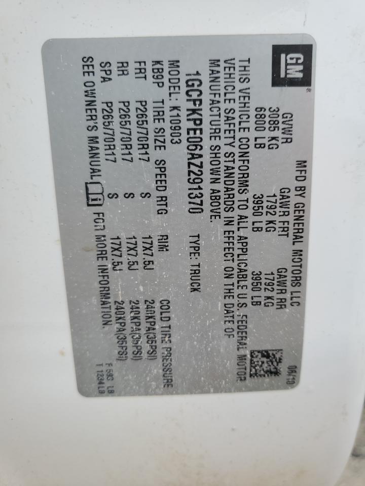 1GCPKPE06AZ291370 2010 Chevrolet Silverado K1500